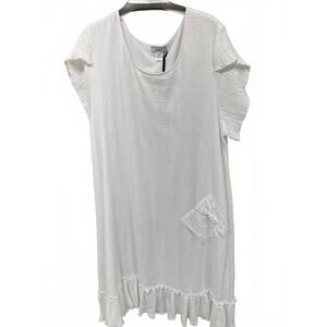 NEW DANIALI women's lined gauze dress in white